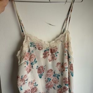 H&M floral satin lace tank top